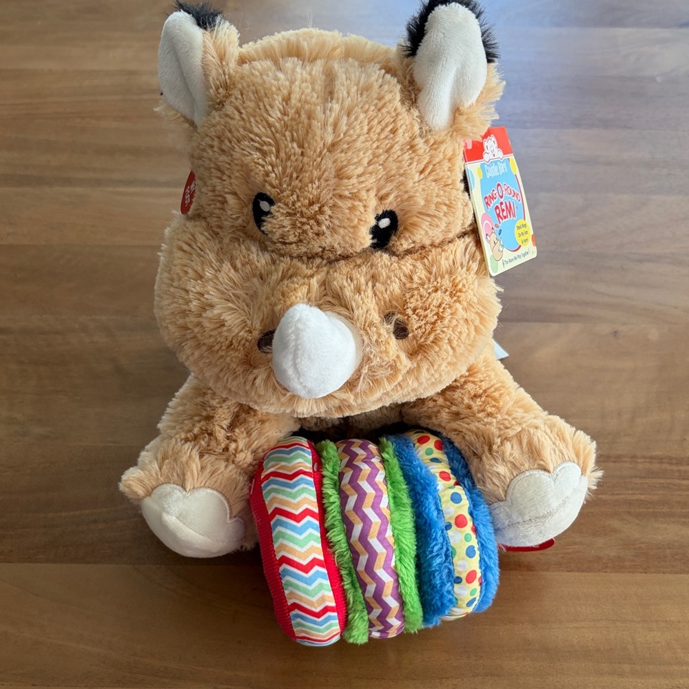 NEW Ring-o-round Remi Rhino Animated Musical Plush Stacking Toy